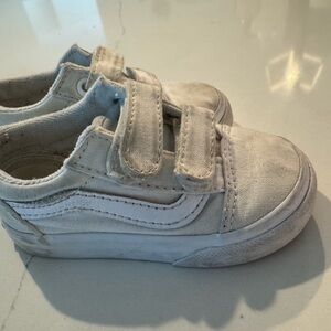 Vans Kids White Velcro Sneakers